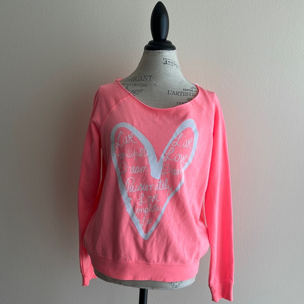 Forever 21 Hot Pink(Coral) off the shoulder sweatshirt